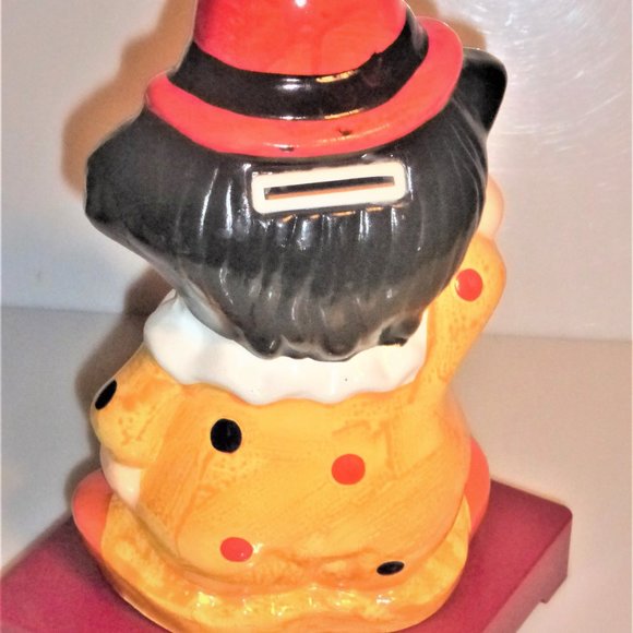 CLOWN MUSICAL BANK Ceramic Clown Vintage Musical Bank Collection Piggy Bank Coin - Picture 3 of 9